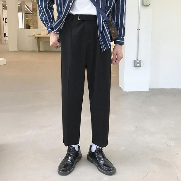 men's pants men fashion casual straight male vintage suit pant streetwear hip hop trousers, Black
men's pants men fashion casual straight male vintage suit pant streetwear hip hop trousers, Black
