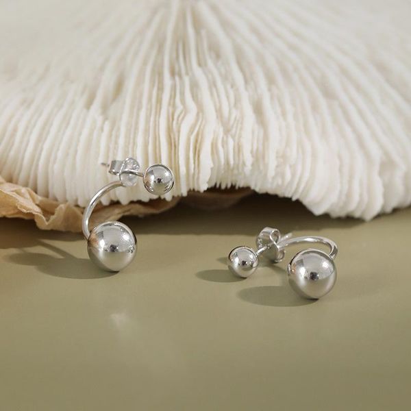 stud 925 sterling silver smooth double beads earrings for women personality female girl gift fine jewelry flyleaf, Golden;silver
stud 925 sterling silver smooth double beads earrings for women personality female girl gift fine jewelry flyleaf, Golden;silver