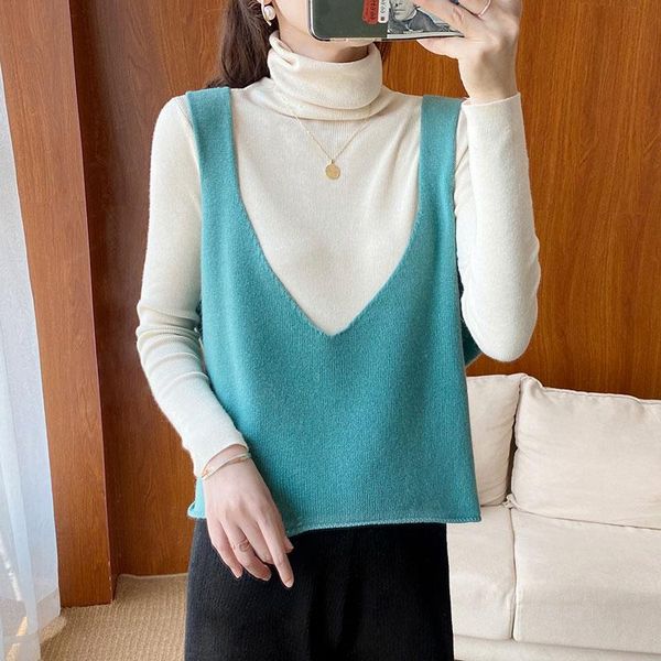 women's sweaters bareskiy cashmere sweater ladies waistcoat v-neck vest sleeveless loose short warm knitted wool coat top, White;black
women's sweaters bareskiy cashmere sweater ladies waistcoat v-neck vest sleeveless loose short warm knitted wool coat top, White;black