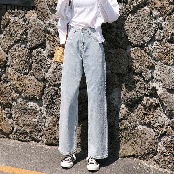 women's jeans women high waist straight denim trousers solid fresh all-match fashion korean style baggy jean mujer casual ins streetwea, Blue
women's jeans women high waist straight denim trousers solid fresh all-match fashion korean style baggy jean mujer casual ins streetwea, Blue