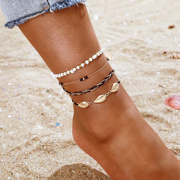 anklets 4pcs braided rope anklet bohemian shell beaded ankle bracelet for women summer beach jewellery, Red;blue
anklets 4pcs braided rope anklet bohemian shell beaded ankle bracelet for women summer beach jewellery, Red;blue
