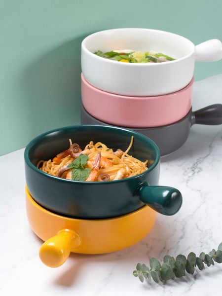 new european-style ceramic bowl, salad bowl with handle, large-capacity instant noodle bowl, breakfast household rice bowl
new european-style ceramic bowl, salad bowl with handle, large-capacity instant noodle bowl, breakfast household rice bowl