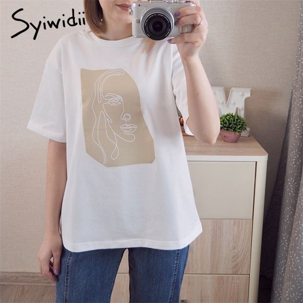 syiwidii women's t-shirts summer cotton shorts sleeve harajuku white o-neck blue character print woman t shirt for girl 210315
syiwidii women's t-shirts summer cotton shorts sleeve harajuku white o-neck blue character print woman t shirt for girl 210315