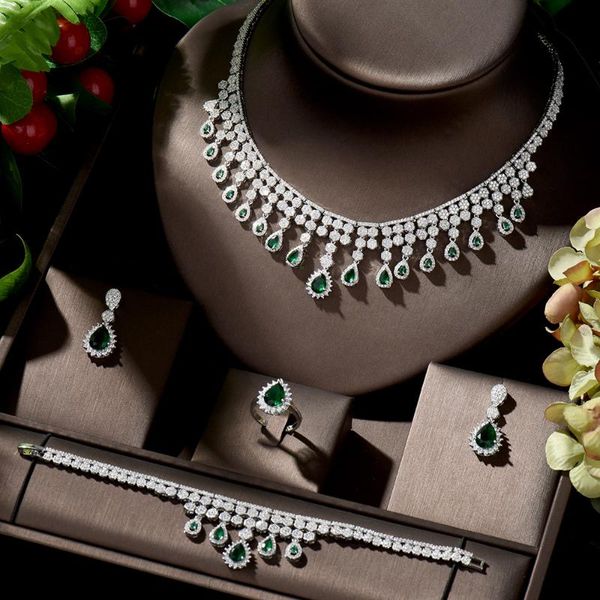 earrings & necklace hibride fashion long tassel green waterdrop 4pcs jewelry sets for women wedding dinner party bijoux n-944, Silver
earrings & necklace hibride fashion long tassel green waterdrop 4pcs jewelry sets for women wedding dinner party bijoux n-944, Silver