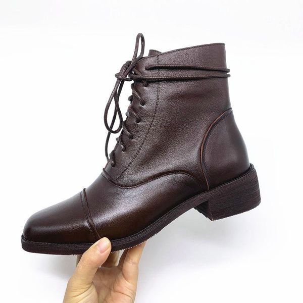 boots real cow leather 4cm med heels ladies dress cross tied square toe ankle autumn winter shoes woman, Black
boots real cow leather 4cm med heels ladies dress cross tied square toe ankle autumn winter shoes woman, Black