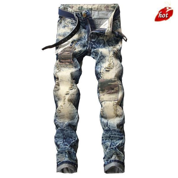 men stylish ripped biker jeans 2021 fashion spring skinny slim hole frayed straight denim pants plus size o8r21, Blue
men stylish ripped biker jeans 2021 fashion spring skinny slim hole frayed straight denim pants plus size o8r21, Blue