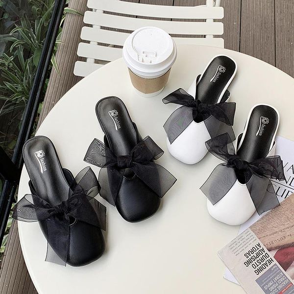 slippers ribbon bowknot square toe mules shoes woman summer flats shallow casual brief fashion femme slides soft bottom footwear, Black
slippers ribbon bowknot square toe mules shoes woman summer flats shallow casual brief fashion femme slides soft bottom footwear, Black