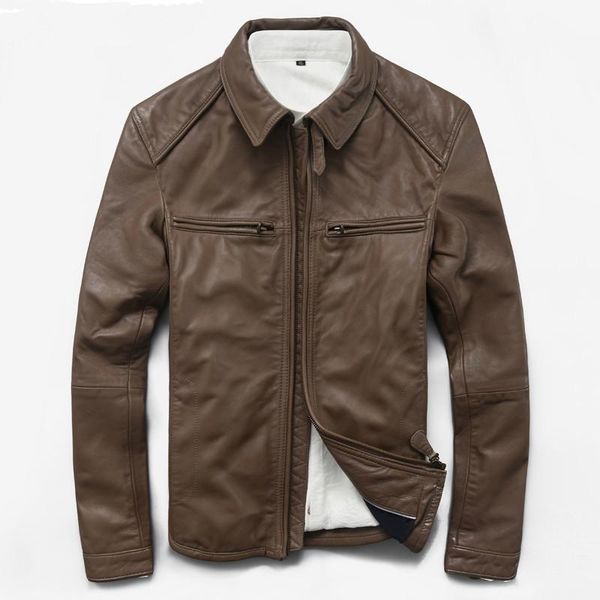 men's leather & faux genuine autumn jacket sheepskin coat for men motorcycle short korean jackets male 180001 kj852, Black
men's leather & faux genuine autumn jacket sheepskin coat for men motorcycle short korean jackets male 180001 kj852, Black