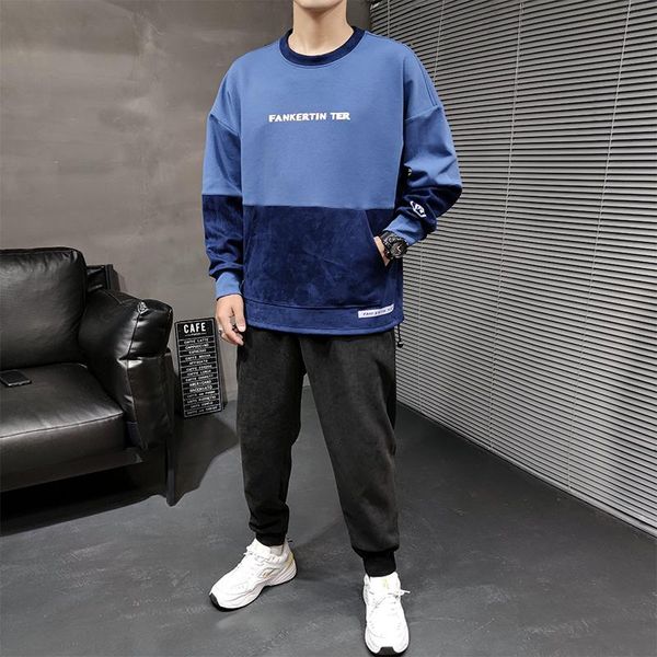 men's tracksuits sets crewneck round collar pullovers tracksuit streetwear letter printing harajuku and pants brand 2pieces, Gray
men's tracksuits sets crewneck round collar pullovers tracksuit streetwear letter printing harajuku and pants brand 2pieces, Gray