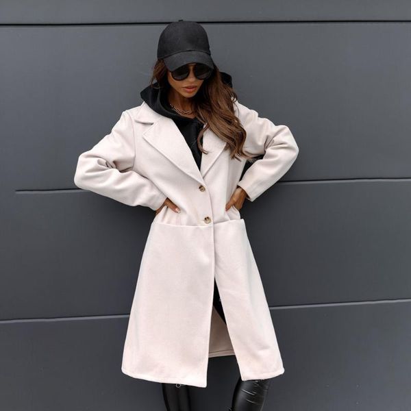 women's wool & blends autumn winter fashion womens overcoat casual solid color long sleeve pocket lapel thicken warm simplicity woolen, Black
women's wool & blends autumn winter fashion womens overcoat casual solid color long sleeve pocket lapel thicken warm simplicity woolen, Black