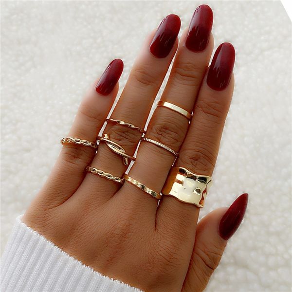 punk twist joint rings set for women fashion irregular geometric finger ring gold silver color open rings 2021 female jewelry, Golden;silver
punk twist joint rings set for women fashion irregular geometric finger ring gold silver color open rings 2021 female jewelry, Golden;silver