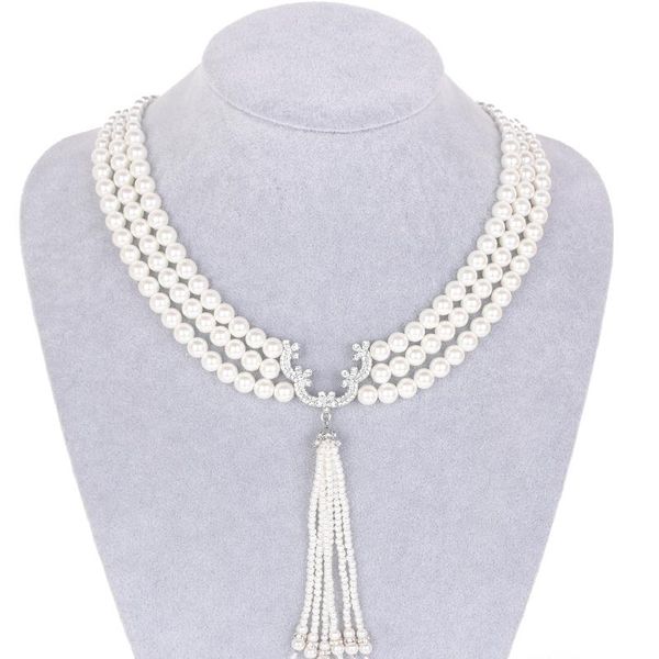 pendant necklaces 2021 european and american bridal pearl crystal jewelry tassel necklace , birthday gifts, Silver
pendant necklaces 2021 european and american bridal pearl crystal jewelry tassel necklace , birthday gifts, Silver