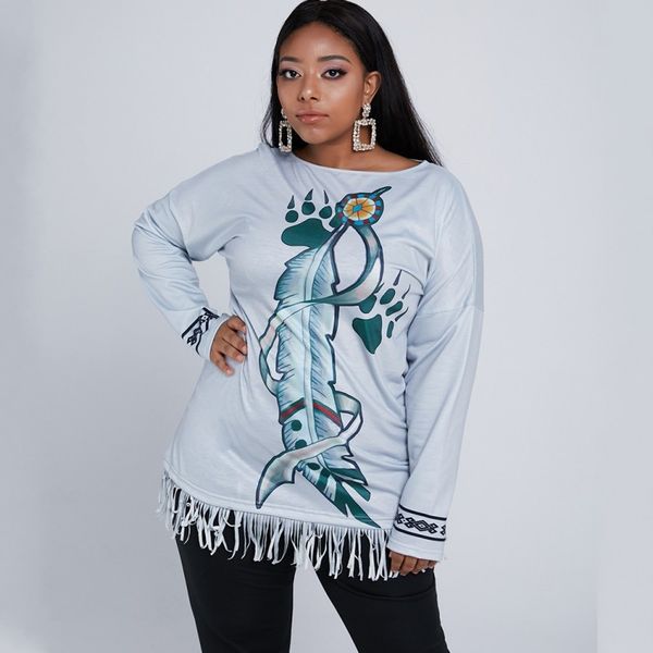 feather print woman casual tshirts sleeve full neck loose 2021 autumn sweater women's clothes tshirt ldpc, White
feather print woman casual tshirts sleeve full neck loose 2021 autumn sweater women's clothes tshirt ldpc, White