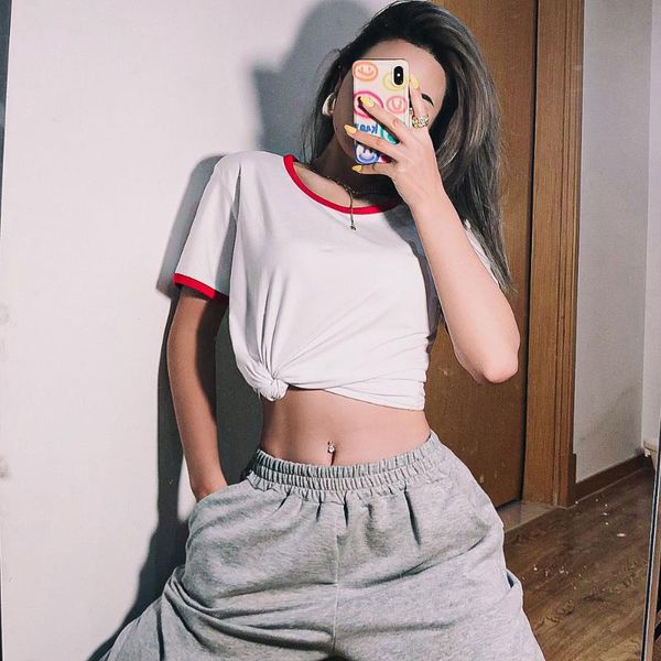 women's t-shirt 2021 korean tee shirt collapsing short sleeve sweatshirt fashion summer plus size, White
women's t-shirt 2021 korean tee shirt collapsing short sleeve sweatshirt fashion summer plus size, White
