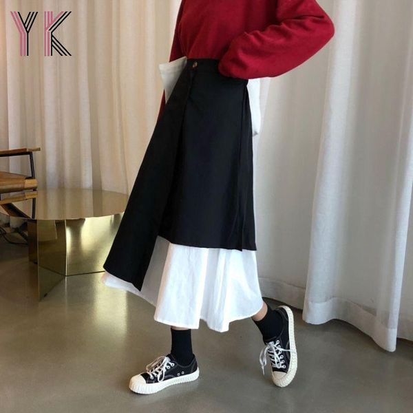 skirts women high waist midi black white gothic streetwear patchwork pleated for casual college harajuku skirt 2021
skirts women high waist midi black white gothic streetwear patchwork pleated for casual college harajuku skirt 2021