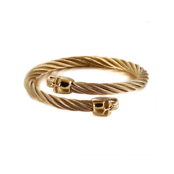 bracelet charm color jewelry yhm0647 stainless steel cable skull cuff, Golden;silver
bracelet charm color jewelry yhm0647 stainless steel cable skull cuff, Golden;silver