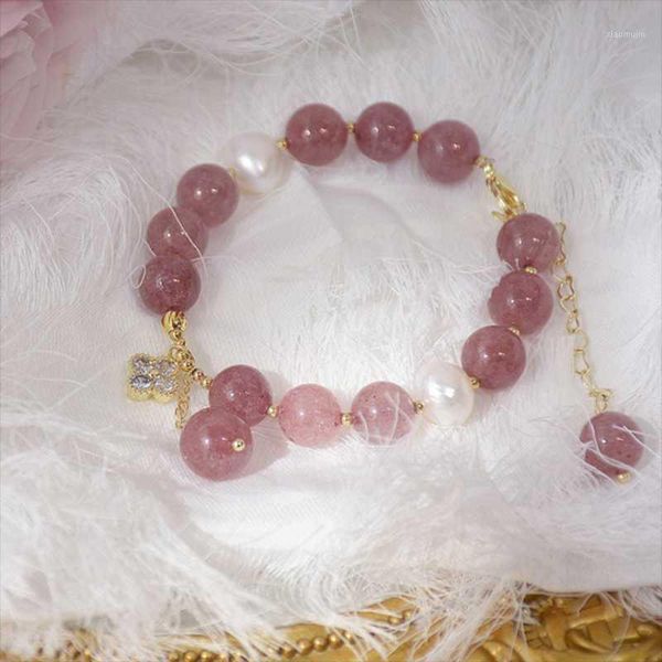 charm bracelets strawberry quartz women fashion pearl bangles for female lucky trendy crystal jewelry accessories gift1, Golden;silver
charm bracelets strawberry quartz women fashion pearl bangles for female lucky trendy crystal jewelry accessories gift1, Golden;silver