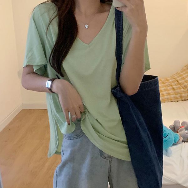 2021 summer cotton solid with low v female short t-shirt loose white korean casual shirt mrs tshirt s r8wd
2021 summer cotton solid with low v female short t-shirt loose white korean casual shirt mrs tshirt s r8wd