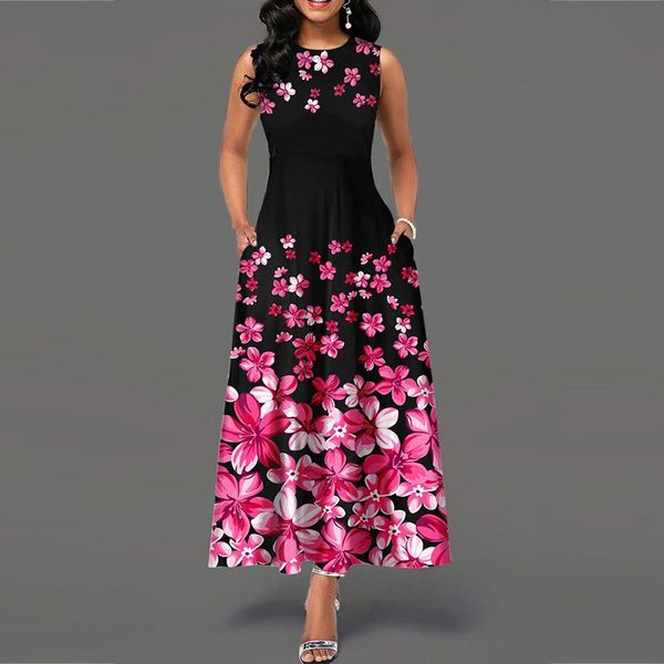 casual dresses oten women elegant summer sleeveless beachwear floral print maxi dress a line african party round neck long robes, Black;gray
casual dresses oten women elegant summer sleeveless beachwear floral print maxi dress a line african party round neck long robes, Black;gray