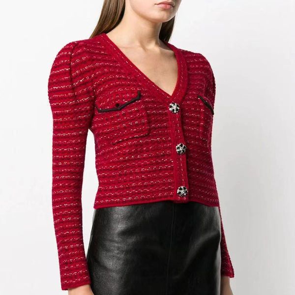 women's knits & tees maisie 2021 women cardigan knitted v-neck elegant long sleeves casual spring autumn solid red high street top, White
women's knits & tees maisie 2021 women cardigan knitted v-neck elegant long sleeves casual spring autumn solid red high street top, White