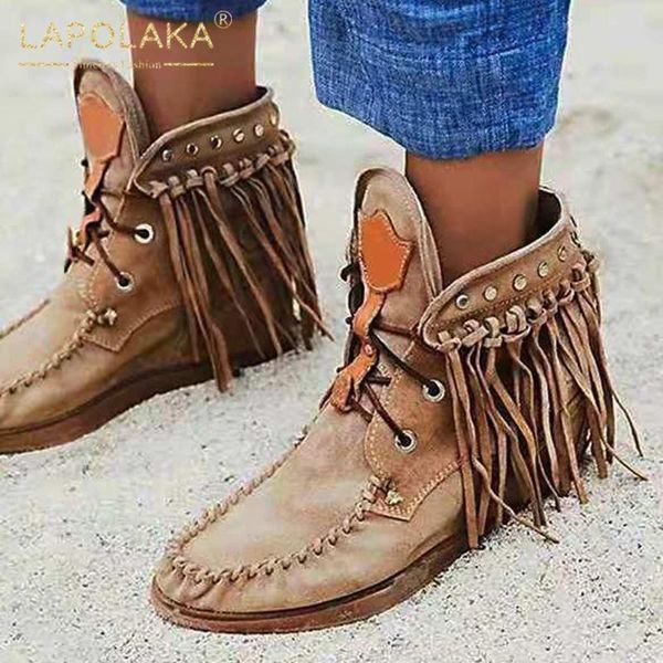 boots lapolaka 2021 arrivals large size 43 fringe fashion female lace up flat heel comfortable western woman shoes, Black
boots lapolaka 2021 arrivals large size 43 fringe fashion female lace up flat heel comfortable western woman shoes, Black