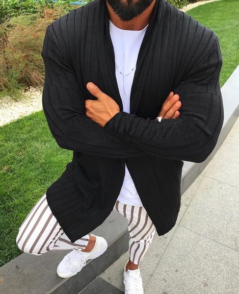 men knitted cardigan 2021 autumn casual slim fit mens shawl collar sweater coat long striped sweaters male overcoat pnh5, White;black
men knitted cardigan 2021 autumn casual slim fit mens shawl collar sweater coat long striped sweaters male overcoat pnh5, White;black