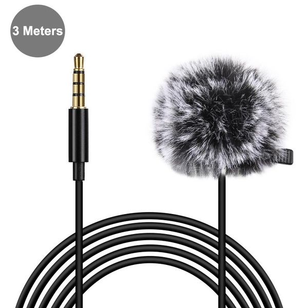 puluz 3m 3.5mm jack lavalier wired condenser recording microphone with fur windsn cap
puluz 3m 3.5mm jack lavalier wired condenser recording microphone with fur windsn cap