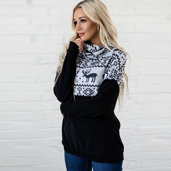 2021 new women's winter long-sleeved pullover sweater pullover christmas print casual plus velvet top, White;black
2021 new women's winter long-sleeved pullover sweater pullover christmas print casual plus velvet top, White;black