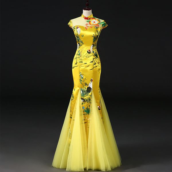 yellow chinese-style women cheongsam retro slim party qipao fashion lady vestido s-3xl wcny, Blue;red
yellow chinese-style women cheongsam retro slim party qipao fashion lady vestido s-3xl wcny, Blue;red