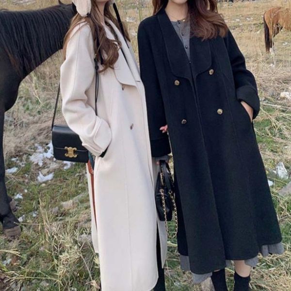women's wool & blends red cashmere coat middle and long 2021 hepburn wedding temperament loose, Black
women's wool & blends red cashmere coat middle and long 2021 hepburn wedding temperament loose, Black