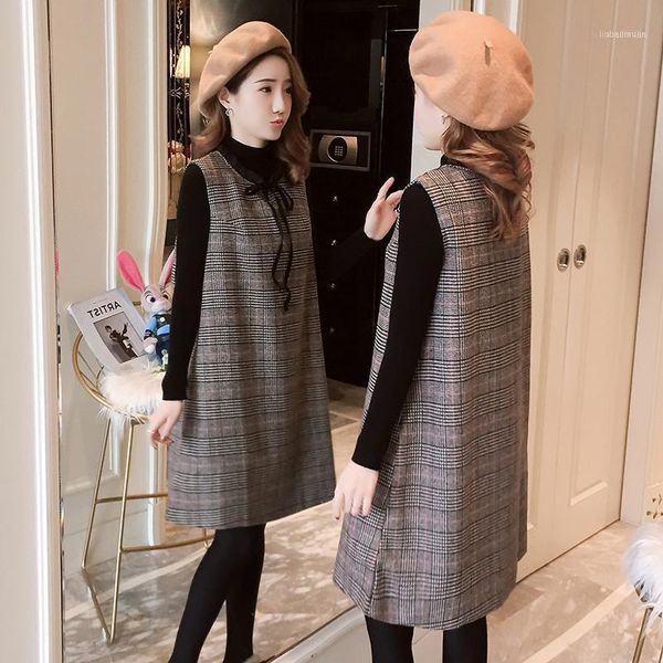 maternity dresses 6611# autumn winter knitted shirts + vest plaid dress sets korean fashion clothes for pregnant women pregnancy suits1, White
maternity dresses 6611# autumn winter knitted shirts + vest plaid dress sets korean fashion clothes for pregnant women pregnancy suits1, White