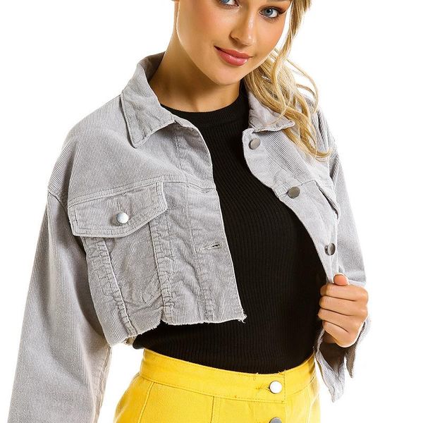 women's jackets autumn winter 2021 waist solid corduroy loose and fashionable high street versatile short jacket, Black;brown
women's jackets autumn winter 2021 waist solid corduroy loose and fashionable high street versatile short jacket, Black;brown