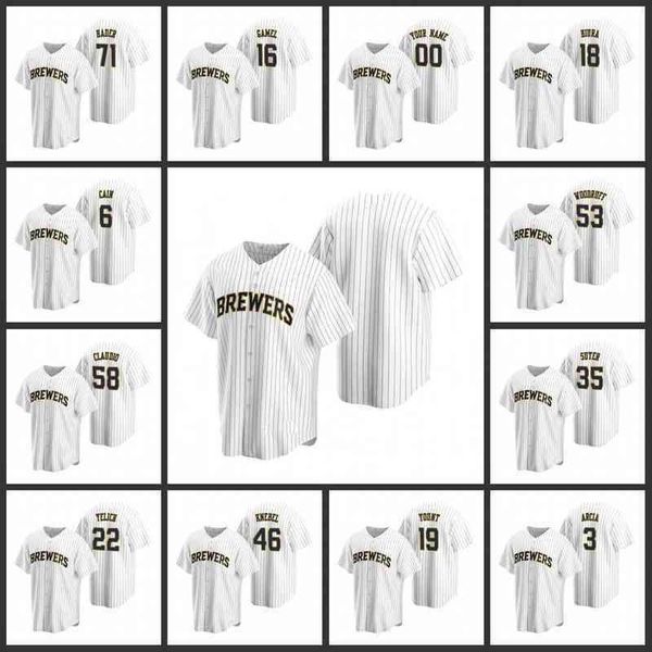 milwaukee's brewers men women youth #6 lorenzo cain 3 orlando arcia 19 robin yount 22 christian yelich custom white alternate jersey, Black
milwaukee's brewers men women youth #6 lorenzo cain 3 orlando arcia 19 robin yount 22 christian yelich custom white alternate jersey, Black