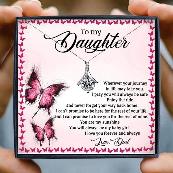 pendant necklaces daughter necklace gift from dad fashion mother femal heart girl jewelry christmas birthday gifts, Silver
pendant necklaces daughter necklace gift from dad fashion mother femal heart girl jewelry christmas birthday gifts, Silver