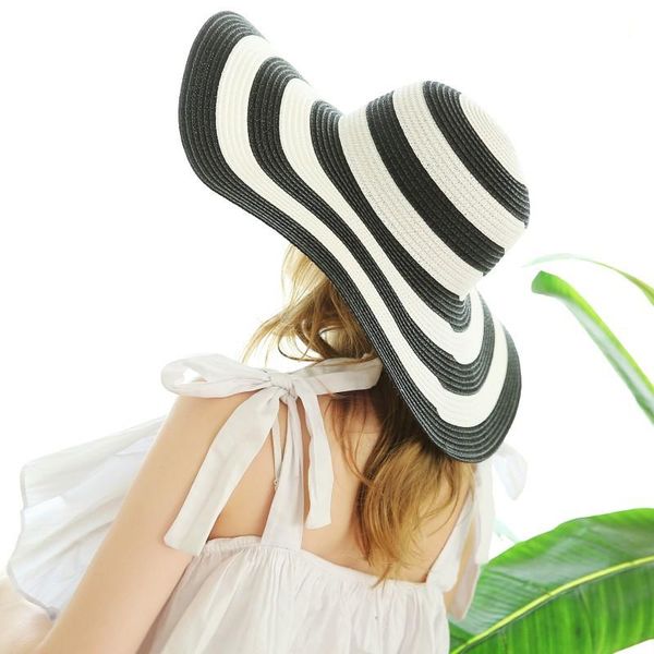 wide brim hats 2021 fashion sun for women girls floppy straw hat summer bohemia stripe beach cap, Blue;gray
wide brim hats 2021 fashion sun for women girls floppy straw hat summer bohemia stripe beach cap, Blue;gray