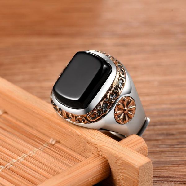 cluster rings design retro silver ring men's single chinese style adjustable size personality trend black index finger, Golden;silver
cluster rings design retro silver ring men's single chinese style adjustable size personality trend black index finger, Golden;silver