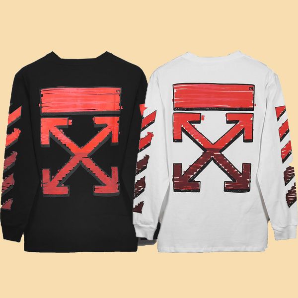 high version off2021 autumn ow white oil painting printing arrow long sleeve pure cotton round neck sweater for men and women, Black
high version off2021 autumn ow white oil painting printing arrow long sleeve pure cotton round neck sweater for men and women, Black
