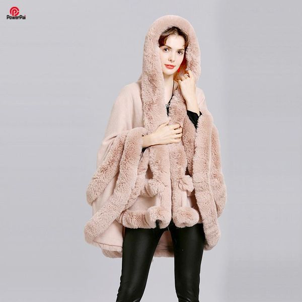 double layer women rex shawl cape fur hooded coat winter fur knit cashmere poncho overcoat luxury plus overcoat faux size jvnsu, Black
double layer women rex shawl cape fur hooded coat winter fur knit cashmere poncho overcoat luxury plus overcoat faux size jvnsu, Black