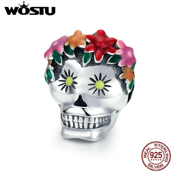 wostu authentic 925 sterling silver skull flower enamel bead charms fit original diy bracelet necklace halloween jewelry cqc888 q0531, Black
wostu authentic 925 sterling silver skull flower enamel bead charms fit original diy bracelet necklace halloween jewelry cqc888 q0531, Black