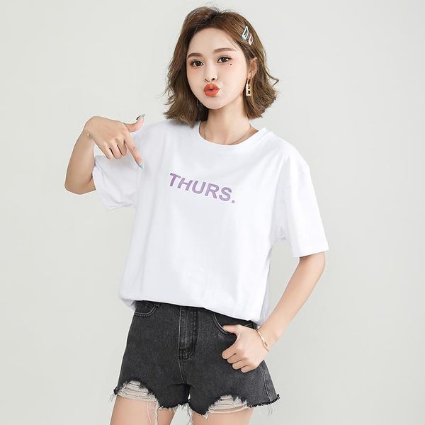 women's t-shirt t shirt women cotton summer loose short sleeve round neck tshirt korean three colors white black pink letters
women's t-shirt t shirt women cotton summer loose short sleeve round neck tshirt korean three colors white black pink letters