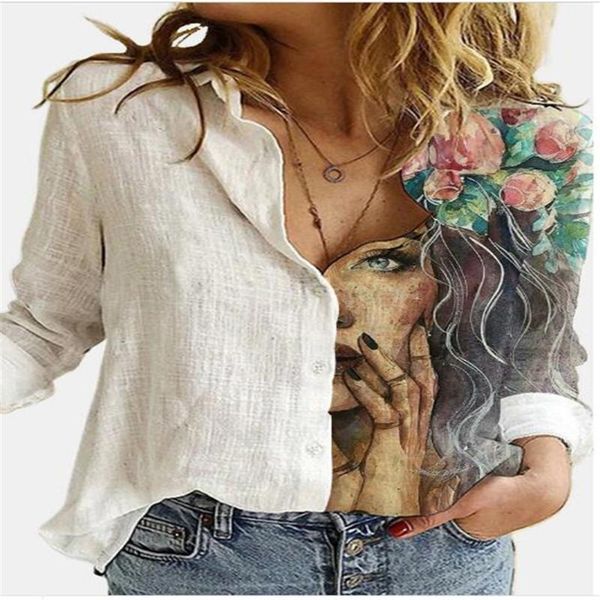 women's blouses & shirts summer women lapel digital cartoon printing single-breasted long sleeve shirt streetwear vintage casual loose, White
women's blouses & shirts summer women lapel digital cartoon printing single-breasted long sleeve shirt streetwear vintage casual loose, White