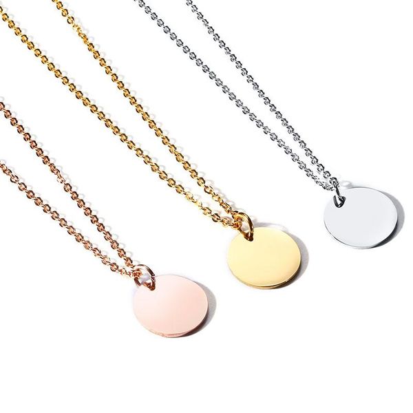 pendant necklaces simple personality round stainless steel polished gold coin small blank tag necklace wholesale 10pcs, Silver
pendant necklaces simple personality round stainless steel polished gold coin small blank tag necklace wholesale 10pcs, Silver