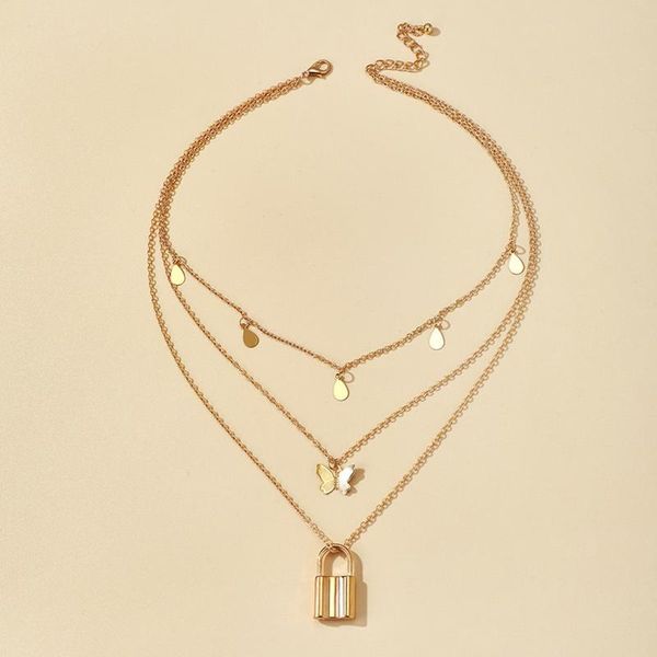 chains 2021 fashion butterfly retro layered pendant padlock necklace choker jewelry for women girl gift party lb, Silver
chains 2021 fashion butterfly retro layered pendant padlock necklace choker jewelry for women girl gift party lb, Silver