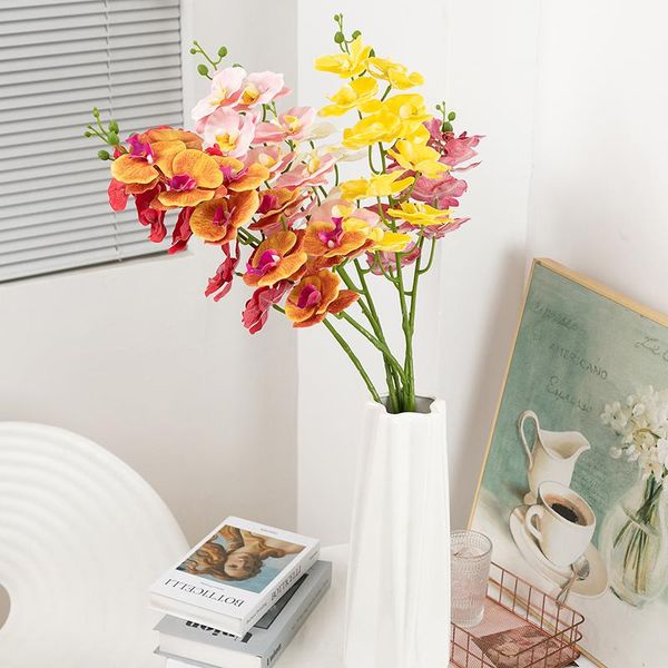 97cm large 9 heads phalaenopsis high-quality tactile fabric artificial flowers for wedding decoration diy room home garden decor
97cm large 9 heads phalaenopsis high-quality tactile fabric artificial flowers for wedding decoration diy room home garden decor