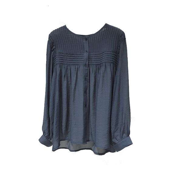 2021 new women's long sleeve round neck cardigan, delicate pleated tencel shirt, casual, simple, loose, spring and summer series etua, White
2021 new women's long sleeve round neck cardigan, delicate pleated tencel shirt, casual, simple, loose, spring and summer series etua, White