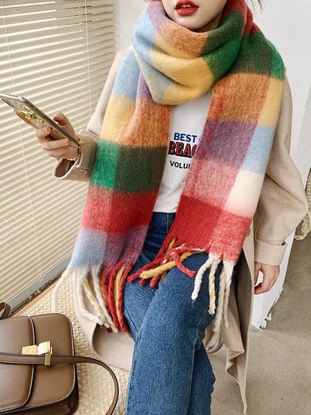 scarves luxury scarf women designers striped plaid women's winter thick long shawl imitation cashmere knitted warm 240cm, Blue;gray
scarves luxury scarf women designers striped plaid women's winter thick long shawl imitation cashmere knitted warm 240cm, Blue;gray