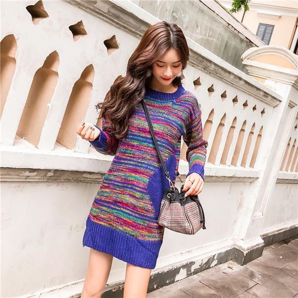 casual dresses 2021 autumn and winter knitted mid-length women dress fashion loose o-neck long sleeve stripes knitwear female, Black;gray
casual dresses 2021 autumn and winter knitted mid-length women dress fashion loose o-neck long sleeve stripes knitwear female, Black;gray