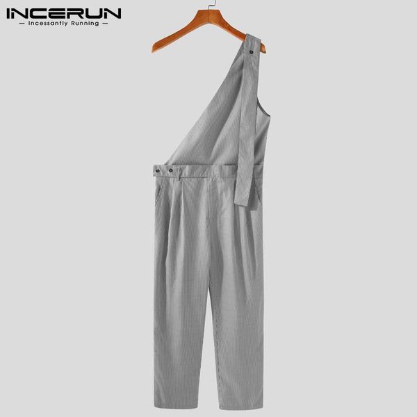 men's pants man leisure tank rompers streetwear incerun men striped irregular jumpsuits casual buttons overalls 2021 fashion 5xl, Black
men's pants man leisure tank rompers streetwear incerun men striped irregular jumpsuits casual buttons overalls 2021 fashion 5xl, Black