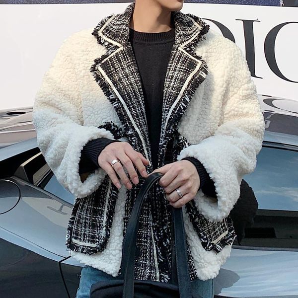 men's fur & faux winter lamb wool coat male short loose veste cuir homme small real spelling material thickening cotton-padded clothes, Black
men's fur & faux winter lamb wool coat male short loose veste cuir homme small real spelling material thickening cotton-padded clothes, Black