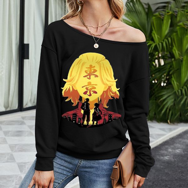 women inclined shoulder thicken sweatshirts ladies autumn casual loose sport pullovers anime manga pattern printing street wear long sleeve, Black
women inclined shoulder thicken sweatshirts ladies autumn casual loose sport pullovers anime manga pattern printing street wear long sleeve, Black